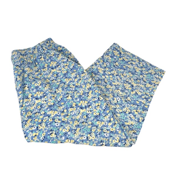Koret Francisca Cropped Floral Pants Vintage Blue Yellow Size 12 - Picture 2 of 7